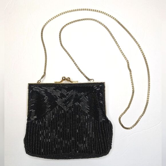 Black Beaded Evening Mini Bag Clutch - Picture 9 of 9